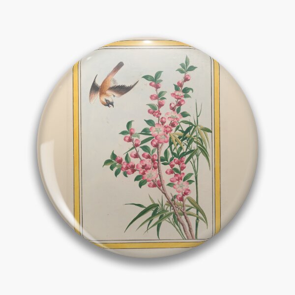 Item preview,  Pierre Joseph Buchoz Botanical  Flying Bird Pink Blossoms designed and sold by TeeARTHY.