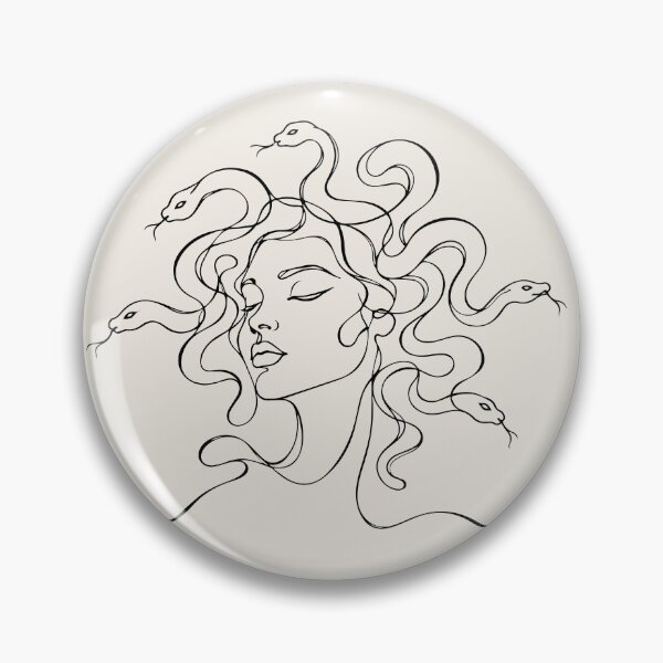 Item preview, Medusa Line Drawing - Greek Mythology Gorgon Snake Hair designed and sold by FemmePod.