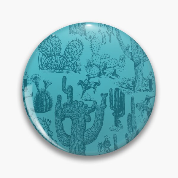 Item preview, Western Cactoile in Tonal Turquoise designed and sold by YesterdayColl.