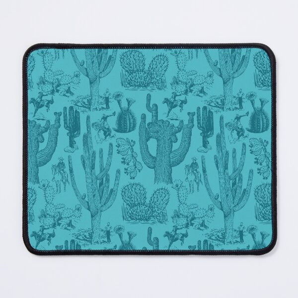 Item preview, Western Cactoile in Tonal Turquoise designed and sold by YesterdayColl.