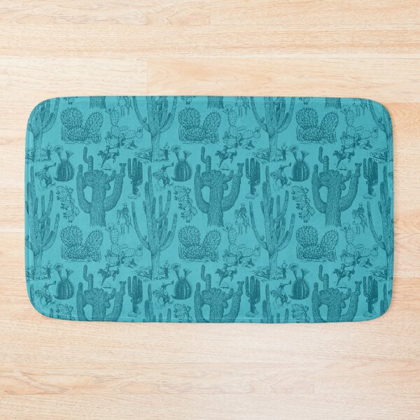 Item preview, Western Cactoile in Tonal Turquoise designed and sold by YesterdayColl.