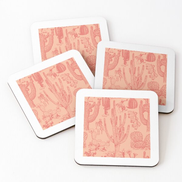 Item preview, Western Cactoile in Peach + Coral Clay designed and sold by YesterdayColl.