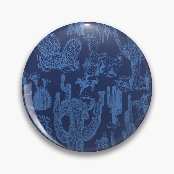 Item preview, Western Cactoile in Tonal Navy Blue designed and sold by YesterdayColl.
