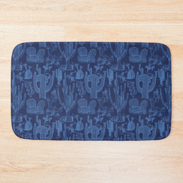 Item preview, Western Cactoile in Tonal Navy Blue designed and sold by YesterdayColl.