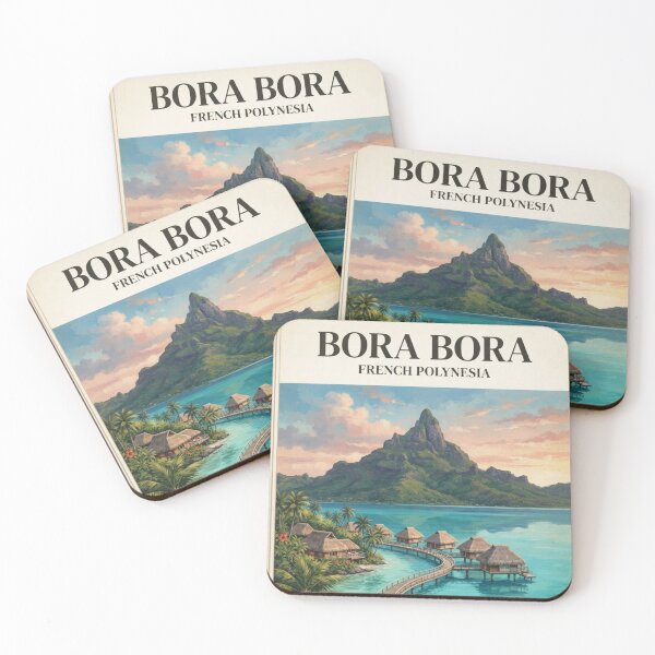 Item preview,  Bora Bora French Polynesia Vintage Travel Poster – Tropical Lagoon designed and sold by ElartedeNoel.