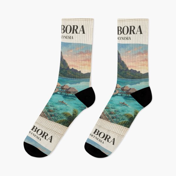 Item preview,  Bora Bora French Polynesia Vintage Travel Poster – Tropical Lagoon designed and sold by ElartedeNoel.