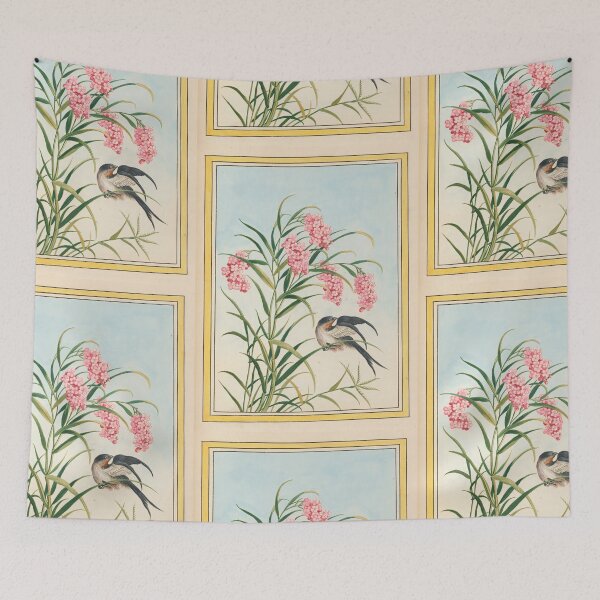 Item preview,  Pierre Joseph Buchoz Pink Blossom Swallow Botanical designed and sold by TeeARTHY.