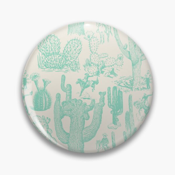 Item preview, Western Cactoile in Oat White + Mint designed and sold by YesterdayColl.