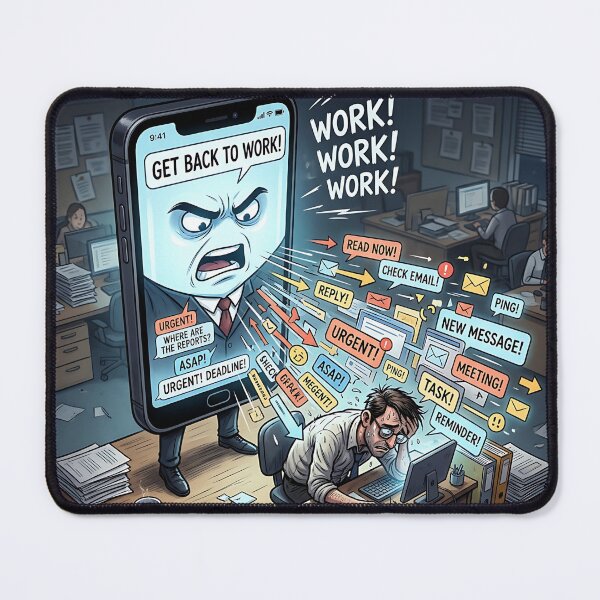 Item preview, Smartphone Demanding Boss Workplace Email Overload Satire designed and sold by Michaelragheb.