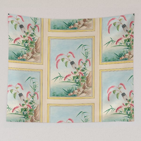 Item preview,  Pierre Joseph Buchoz  Pink Tassel Flower Cicada Botanical designed and sold by TeeARTHY.