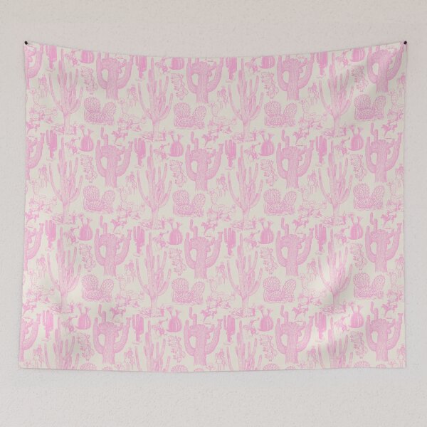 Item preview, Western Cactoile in Oat White + Light Pink designed and sold by YesterdayColl.