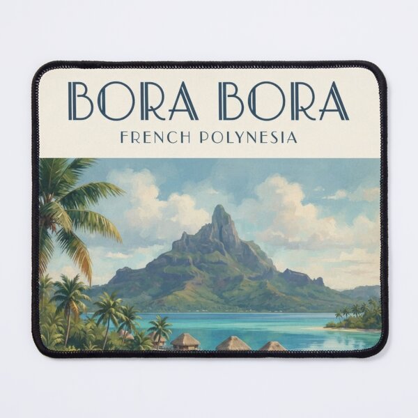 Item preview, Bora Bora French Polynesia Vintage Travel Poster – Tropical Lagoon designed and sold by ElartedeNoel.