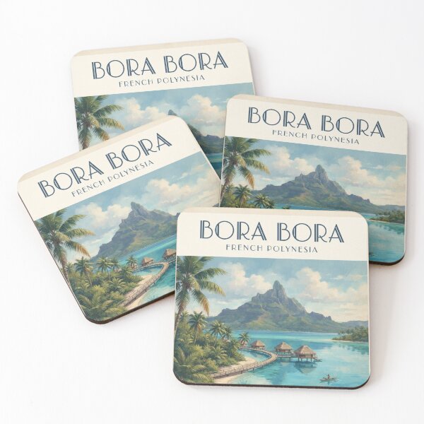 Item preview, Bora Bora French Polynesia Vintage Travel Poster – Tropical Lagoon designed and sold by ElartedeNoel.