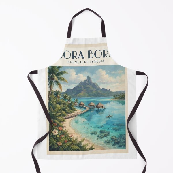 Item preview, Bora Bora French Polynesia Vintage Travel Poster – Tropical Lagoon designed and sold by ElartedeNoel.