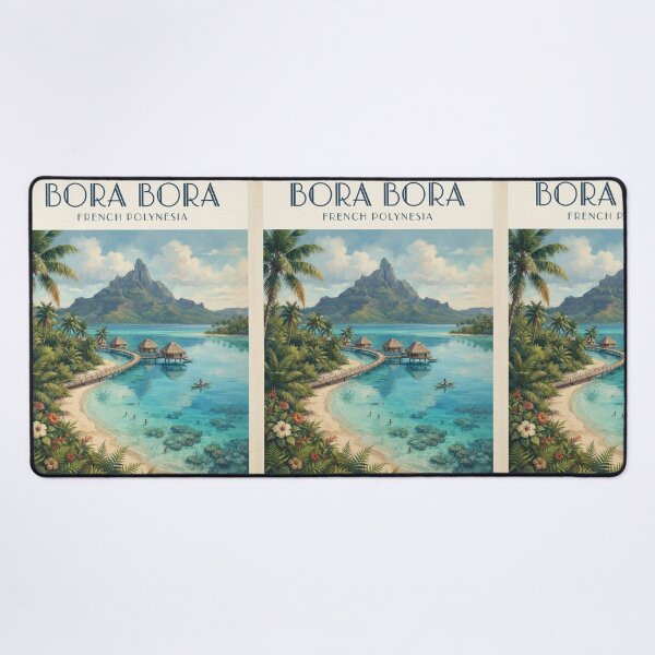 Item preview, Bora Bora French Polynesia Vintage Travel Poster – Tropical Lagoon designed and sold by ElartedeNoel.