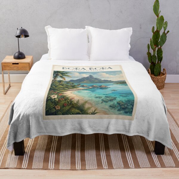 Item preview, Bora Bora French Polynesia Vintage Travel Poster – Tropical Lagoon designed and sold by ElartedeNoel.