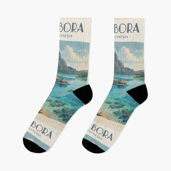 Item preview, Bora Bora French Polynesia Vintage Travel Poster – Tropical Lagoon designed and sold by ElartedeNoel.