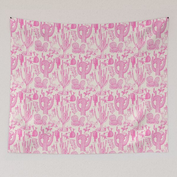 Item preview, Western Cactoile in Oat Cream + Bubblegum Pink designed and sold by YesterdayColl.