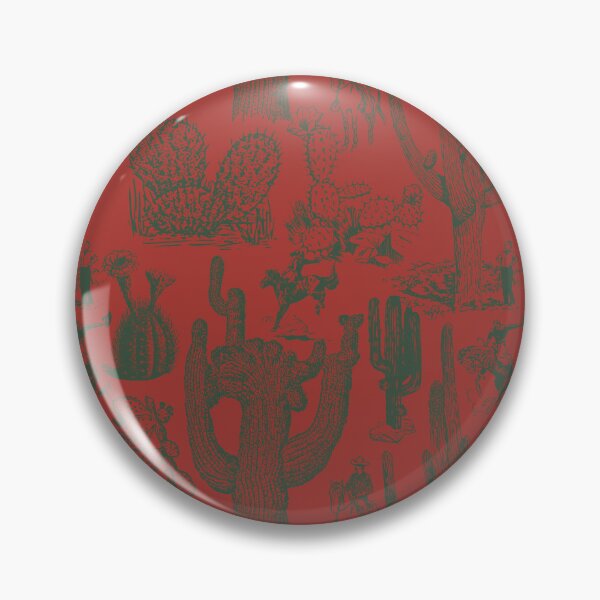 Item preview, Western Cactoile in Dusty Holiday Red + Green designed and sold by YesterdayColl.