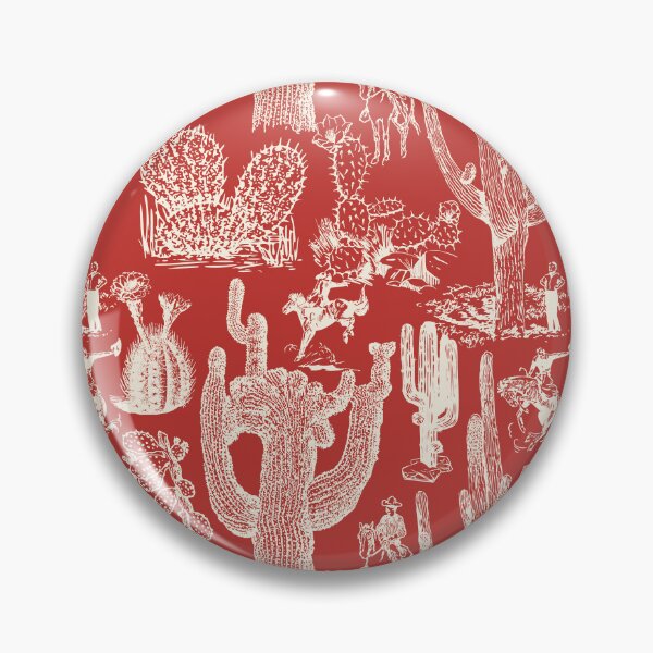 Item preview, Western Cactoile in Bright Holiday Red + Cream designed and sold by YesterdayColl.