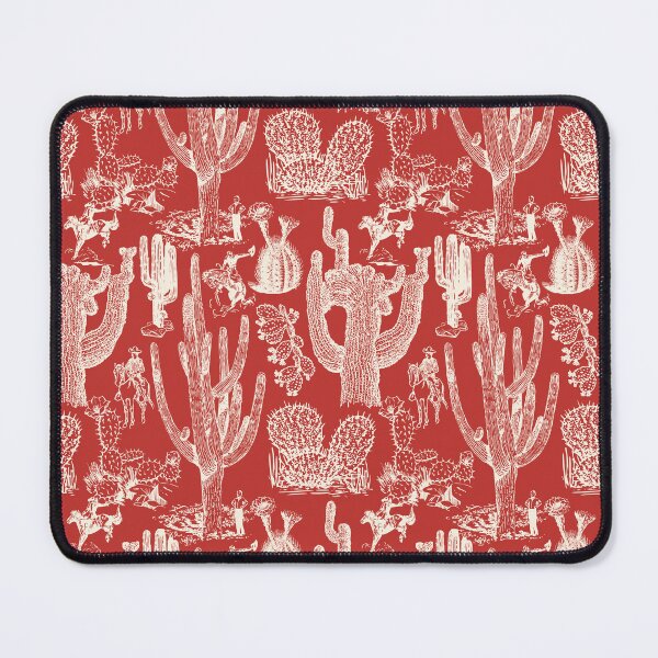 Item preview, Western Cactoile in Bright Holiday Red + Cream designed and sold by YesterdayColl.