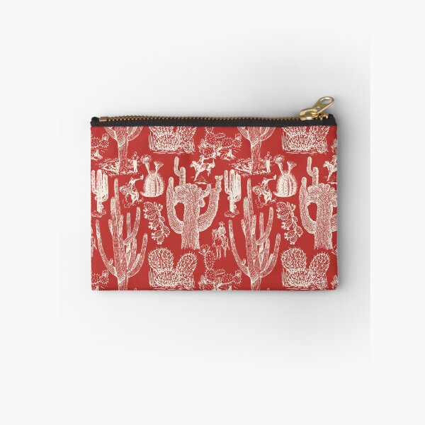 Item preview, Western Cactoile in Bright Holiday Red + Cream designed and sold by YesterdayColl.