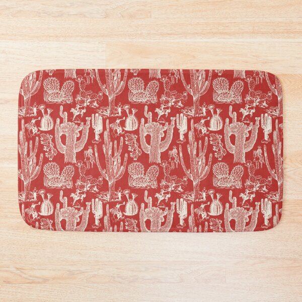 Item preview, Western Cactoile in Bright Holiday Red + Cream designed and sold by YesterdayColl.