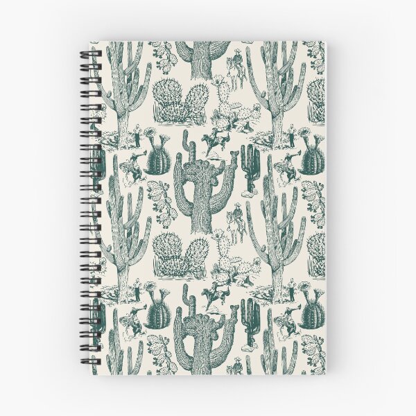 Item preview, Western Cactoile in Cream + Holiday Green designed and sold by YesterdayColl.