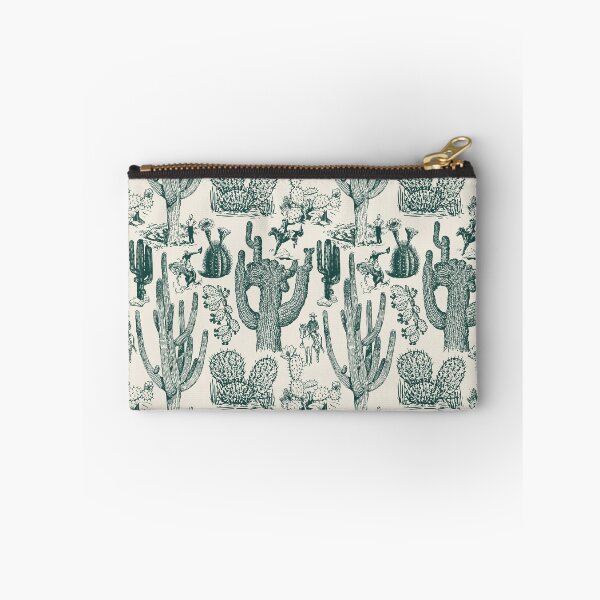 Item preview, Western Cactoile in Cream + Holiday Green designed and sold by YesterdayColl.