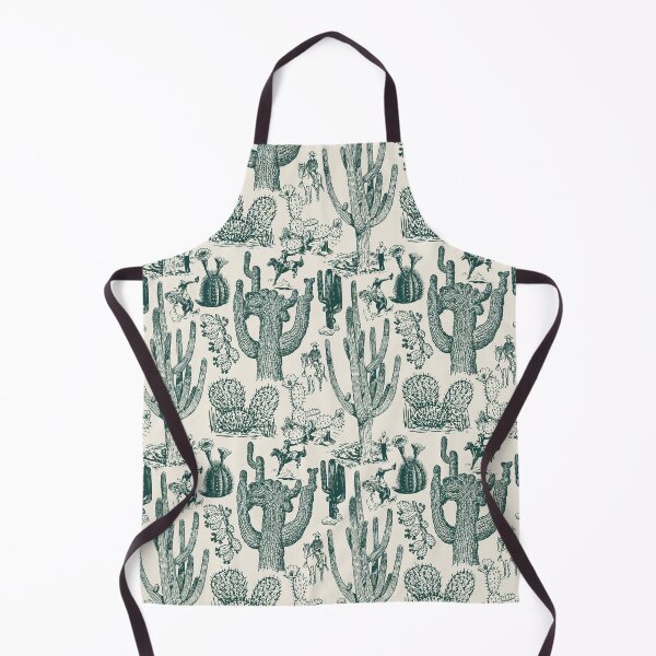 Item preview, Western Cactoile in Cream + Holiday Green designed and sold by YesterdayColl.