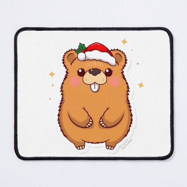 Item preview, Cute Christmas Capybara Wearing a Santa Hat designed and sold by AnimalMenagerie.