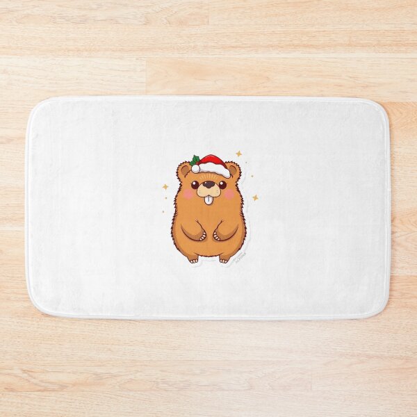 Item preview, Cute Christmas Capybara Wearing a Santa Hat designed and sold by AnimalMenagerie.