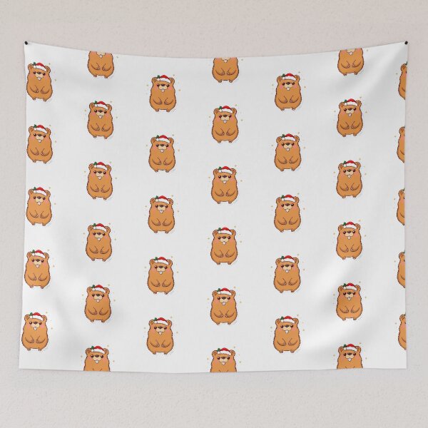 Item preview, Cute Christmas Capybara Wearing a Santa Hat designed and sold by AnimalMenagerie.