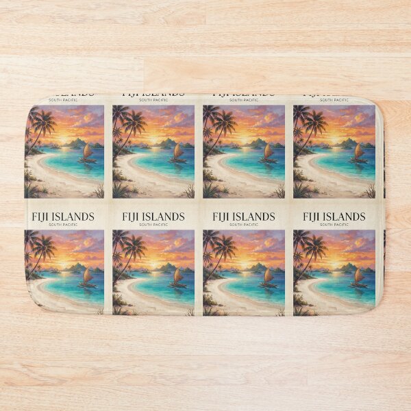 Item preview, Fiji Islands Vintage Travel Poster – Tropical South Pacific Paradise designed and sold by ElartedeNoel.