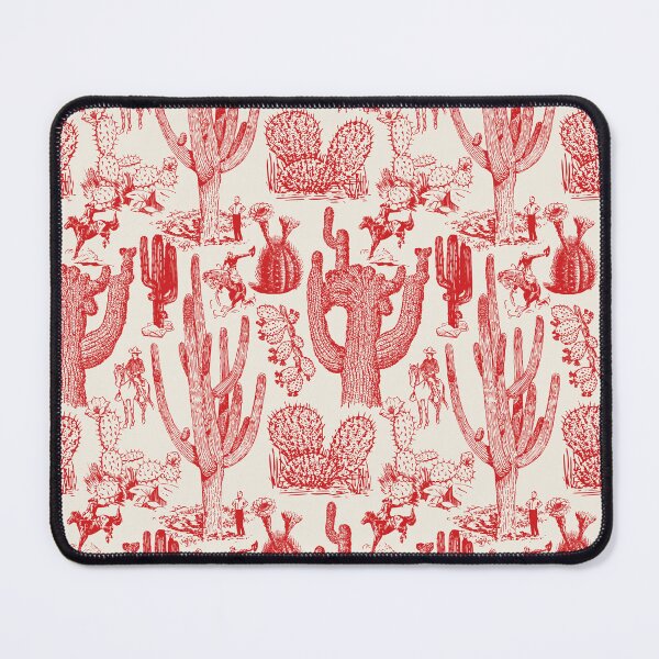 Item preview, Western Cactoile in Cream + Holiday Red designed and sold by YesterdayColl.