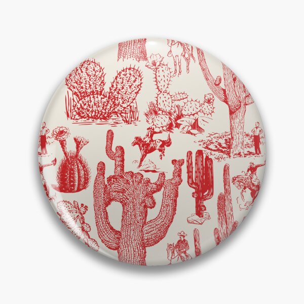Item preview, Western Cactoile in Cream + Holiday Red designed and sold by YesterdayColl.