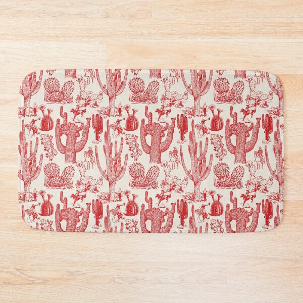 Item preview, Western Cactoile in Cream + Holiday Red designed and sold by YesterdayColl.
