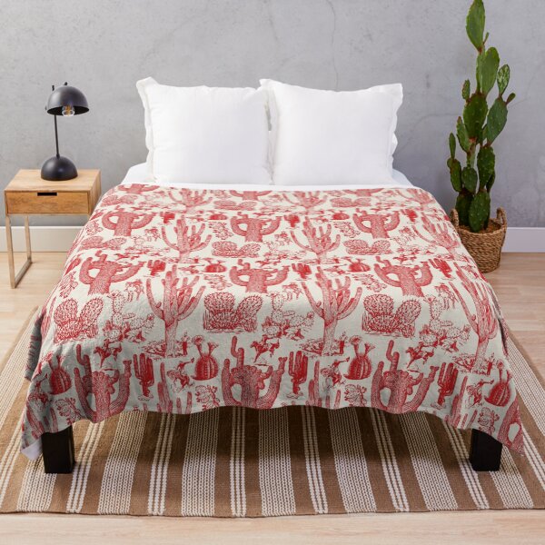 Item preview, Western Cactoile in Cream + Holiday Red designed and sold by YesterdayColl.