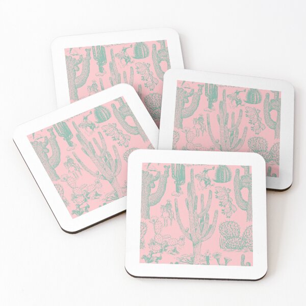 Item preview, Western Cactoile in Desert Rose + Catcus Green designed and sold by YesterdayColl.