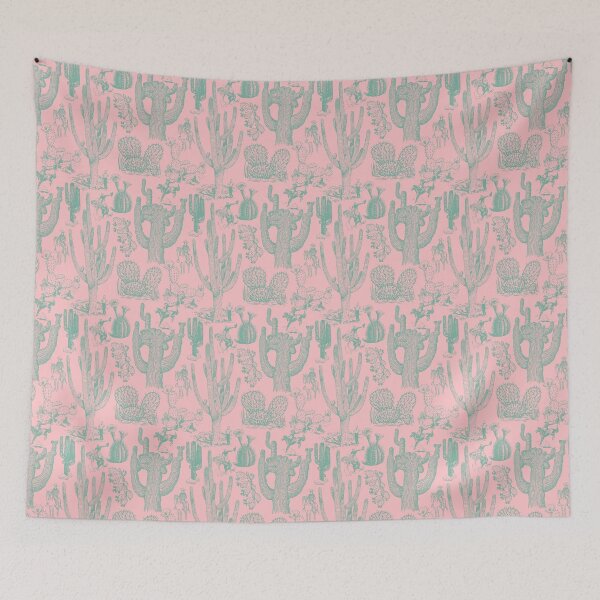 Item preview, Western Cactoile in Desert Rose + Catcus Green designed and sold by YesterdayColl.