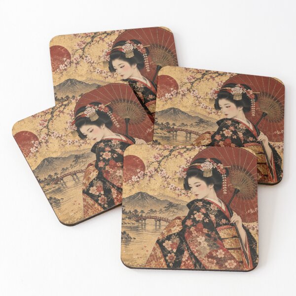 Item preview, Japanese Geisha Elegance – Vintage Japanese Art & Cherry Blossoms designed and sold by ZYVARENNE.