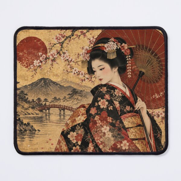 Item preview, Japanese Geisha Elegance – Vintage Japanese Art & Cherry Blossoms designed and sold by ZYVARENNE.