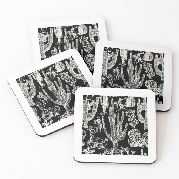 Item preview, Western Cactoile in Black + Cream designed and sold by YesterdayColl.