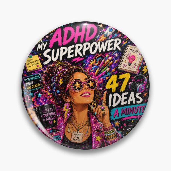 Item preview, My ADHD Superpower – 47 Ideas a Minute | Colorful ADHD Woman designed and sold by CollectionsJEm.