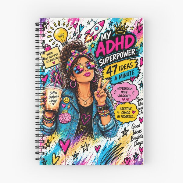 Item preview, My ADHD Superpower – 47 Ideas a Minute | Colorful ADHD Woman designed and sold by CollectionsJEm.