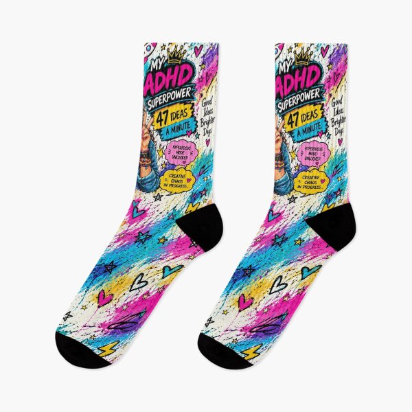 Item preview, My ADHD Superpower – 47 Ideas a Minute | Colorful ADHD Woman designed and sold by CollectionsJEm.
