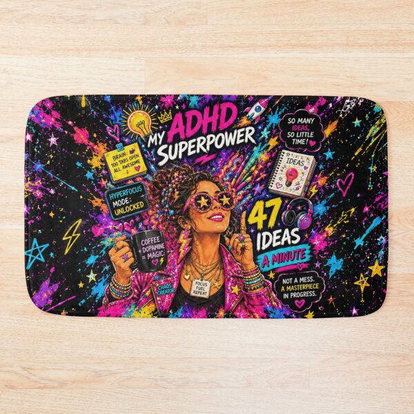 Item preview, My ADHD Superpower – 47 Ideas a Minute | Colorful ADHD Woman designed and sold by CollectionsJEm.