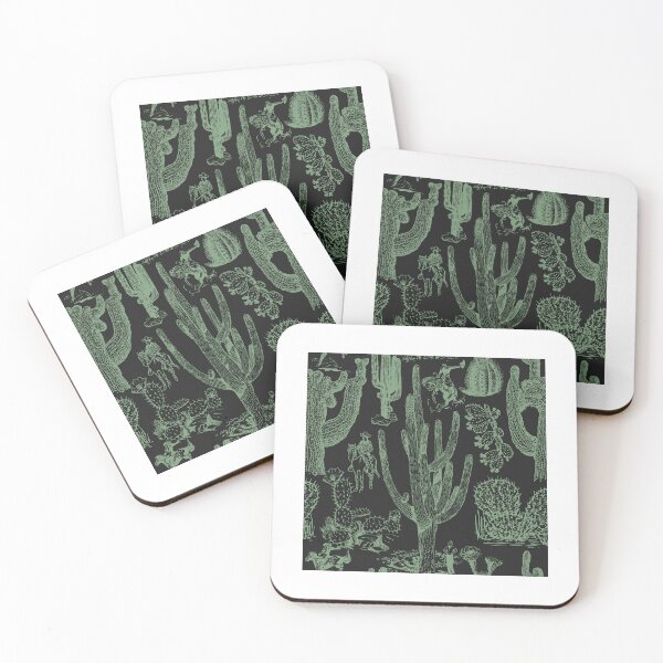 Item preview, Western Cactoile in Green + Black designed and sold by YesterdayColl.
