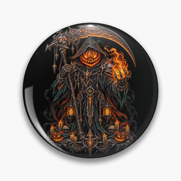 Item preview, Cyberpunk Pumpkin Grim Reaper Halloween designed and sold by StaticEmpire.