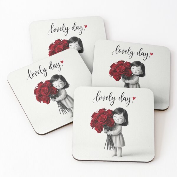 Item preview, Lovely Day Cute Girl with Red Roses designed and sold by ShairoArt.